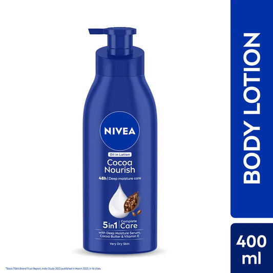 Nivea Cocoa Nourish Oil In Lotion -Cocoa Butter & Vit E For 48H Deep Moisturization Very Dry Skin