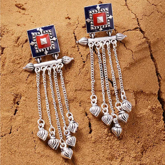 Voylla Mandala Rangoli Inspired Tassels Earrings