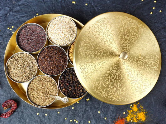 Spice Box - 8" Dia - Mat Finish - Floral