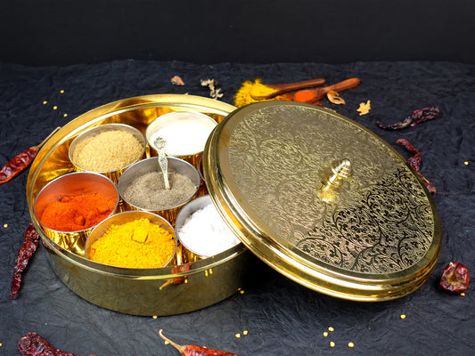 Spice Box - 9" Dia - Glossy Finish - Floral .